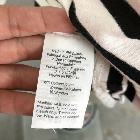 J.Crew Striped Midi Dress Long Sleeve Black Ivory - Picture 7 of 8